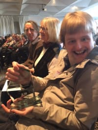 Julian receiving award at 2016 Volunteer Awards